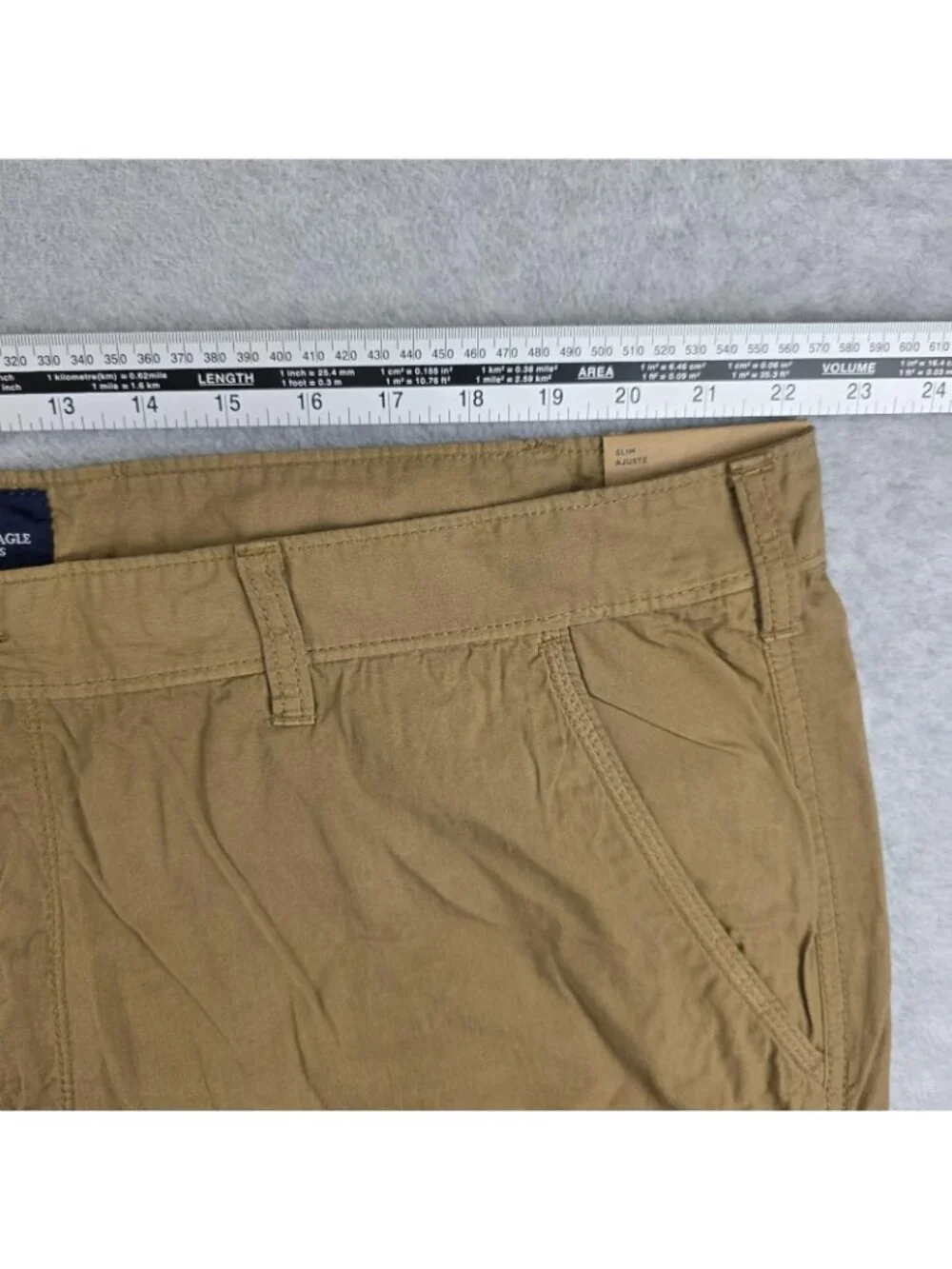 American Eagle Cargo Shorts Mens 44 Beige Slim Fit Canvas Utility NWT
